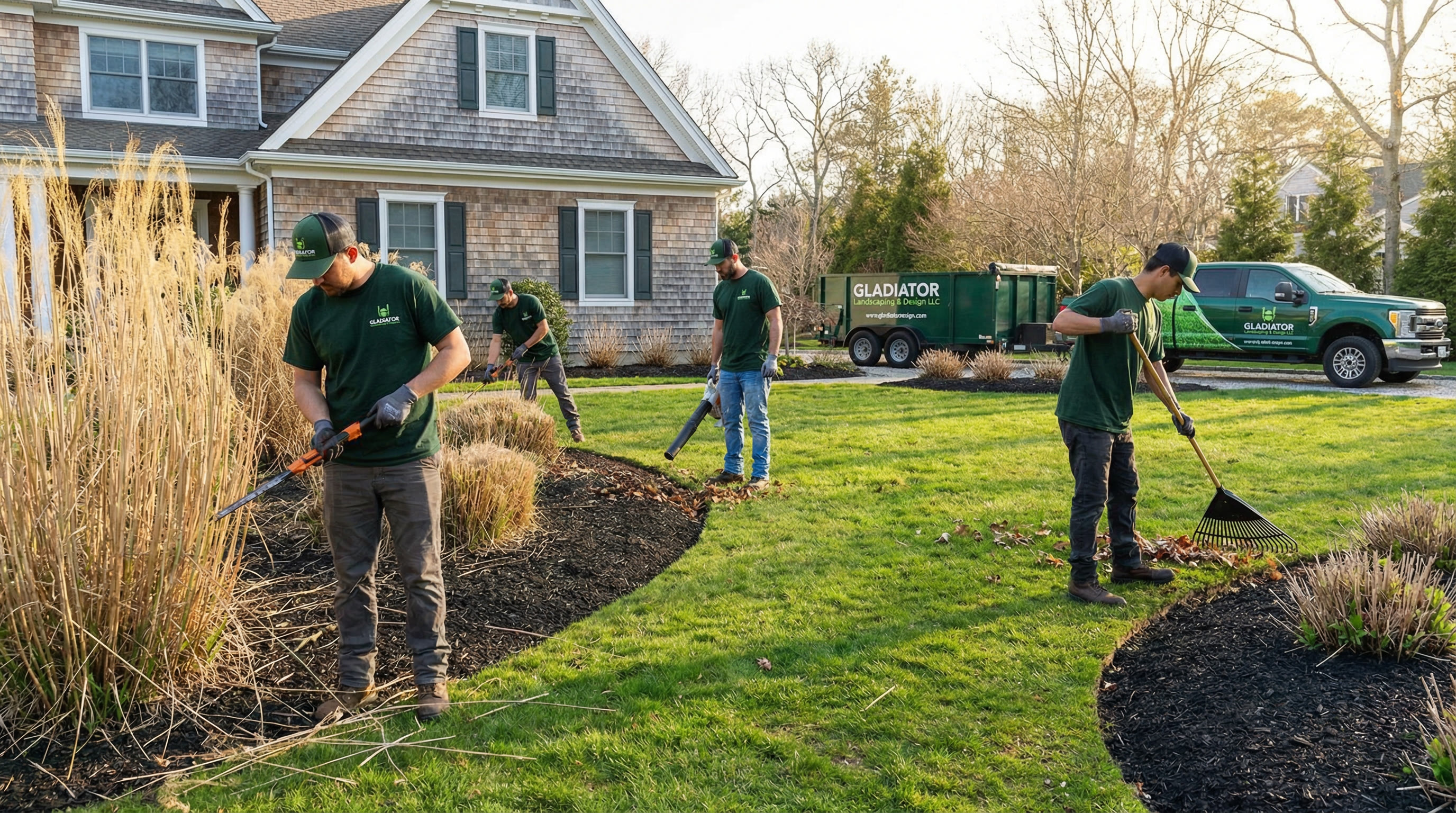 Spring cleanup cutting back ornamental grasses