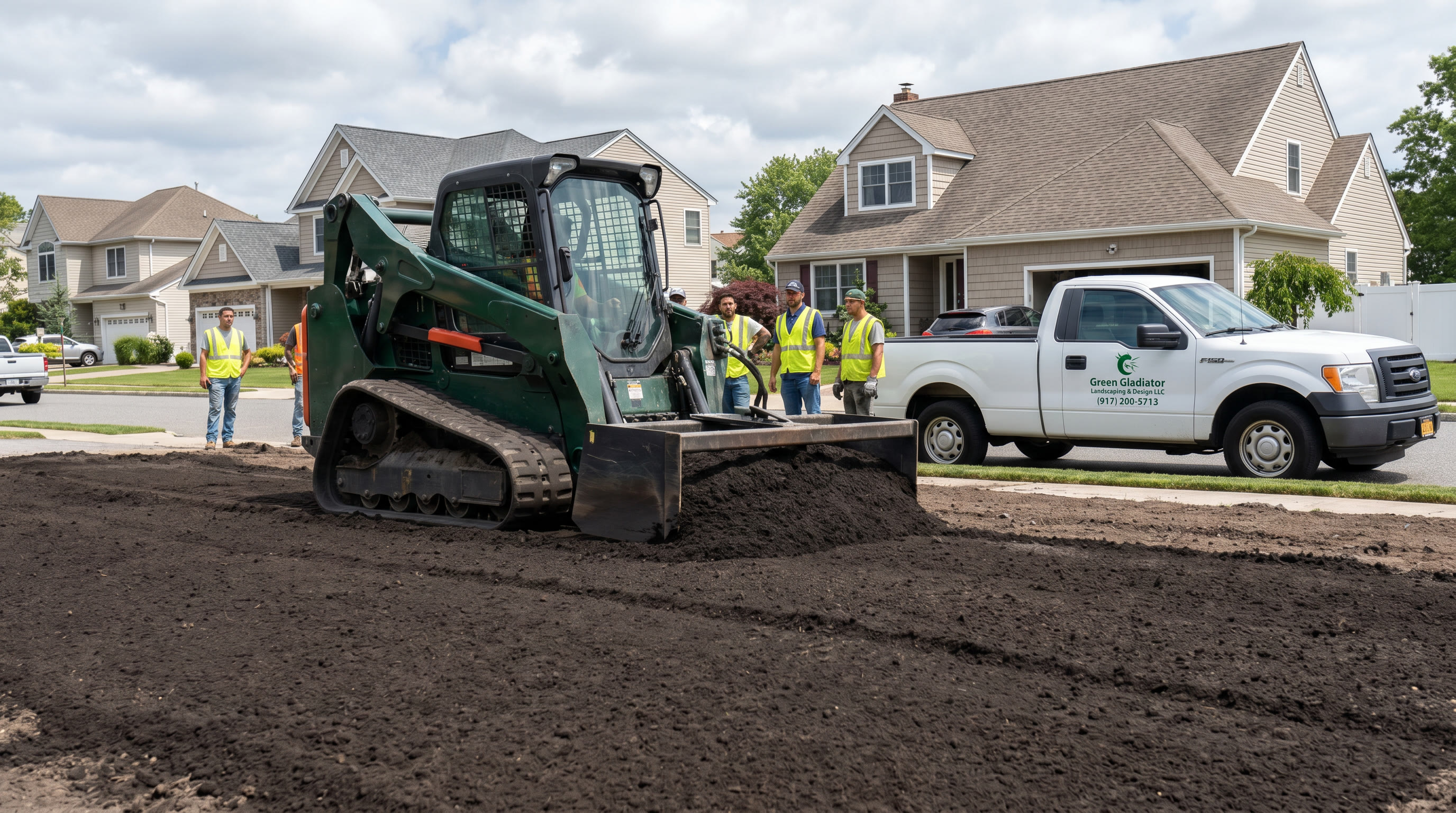 Topsoil grading skid steer Long Island Suffolk County NY