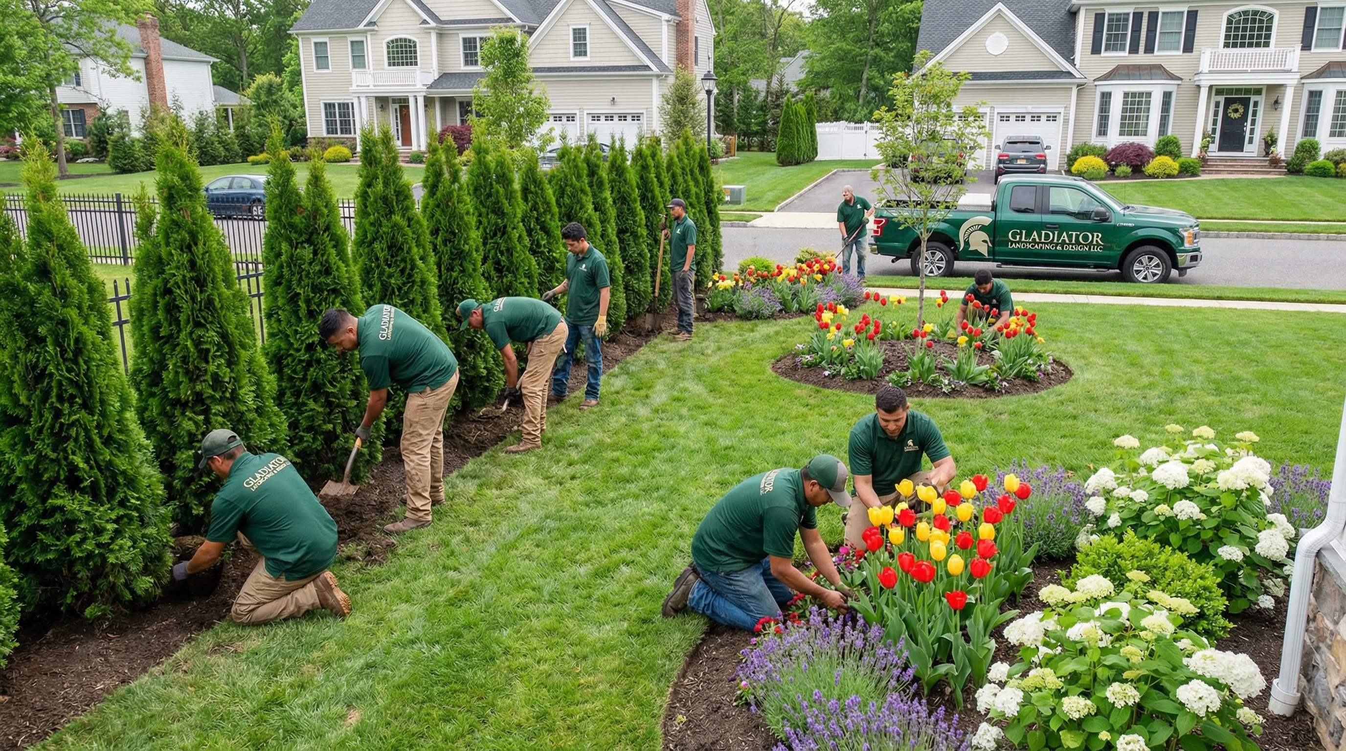 Full garden bed install with seasonal color